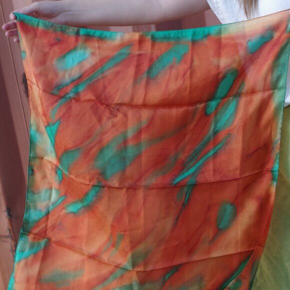 Beautiful Silk  Fall Colored Scarf - Picture 1 of 8
